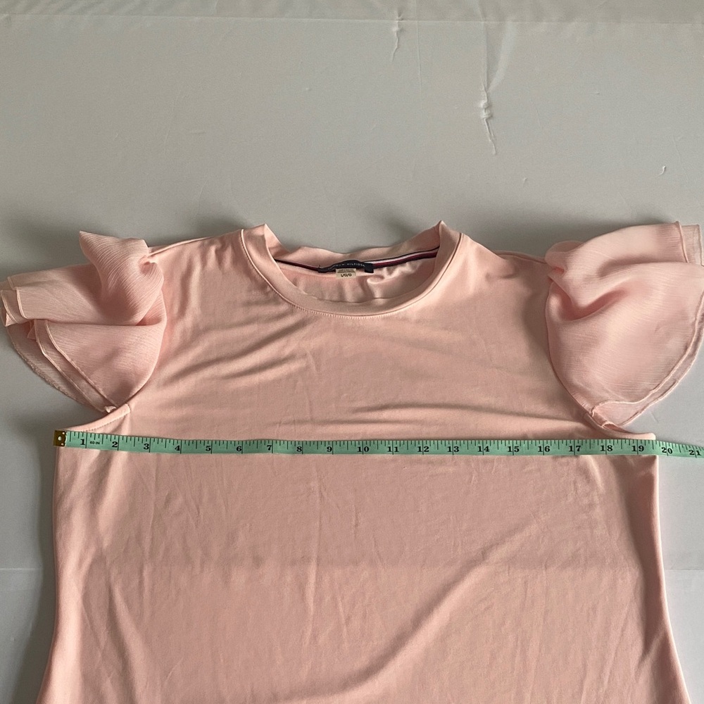 Tommy Hilfiger | Blush Pink Chiffon Flutter Sleeve Top